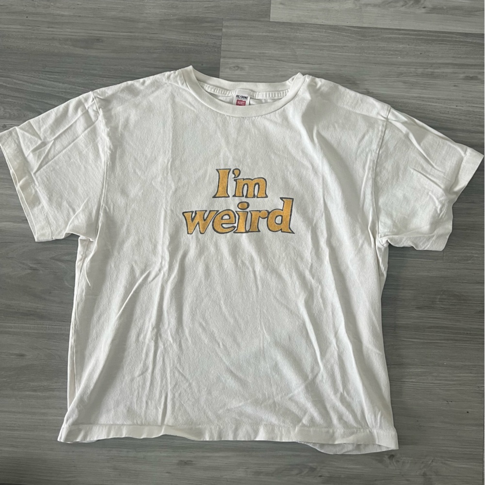 Re/Done “I’m Weird” cotton t shirt size small